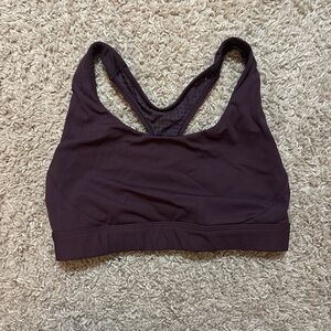 Athleta Dark Purple Interval Sports Bra w/ mesh back